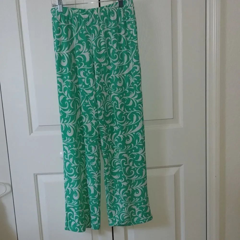 Salon studio beachy resort lounge flowy pants Sz MP